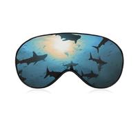 Masque de sommeil occultant Hammerhead Sharks en tissu ventilé, style de port réglable, masque de sommeil sans pression, doux pour la peau, pour homme et femme