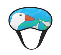 Masque de sommeil occultant Happy White Goose avec bande élastique, s'adapte à toutes les formes de tête, idéal pour les voyages, le bureau et le travail posté