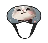 Masque de sommeil occultant imprimé chat dessin animé pour femmes et hommes, masque pour les yeux zéro pression oculaire pour les voyages et tout autour du sommeil