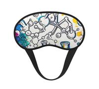 Masque de sommeil occultant imprimé chimie pour homme et femme, masque pour les yeux zéro pression oculaire pour les voyages et tout le sommeil