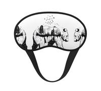 Masque de sommeil occultant imprimé ours dessiné à la main - Masque contour des yeux, parfait pour les voyages, la méditation et l'utilisation de nuit