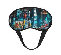 Masque de sommeil occultant imprimé peintures de New York pour femmes et hommes, masque pour les yeux zéro pression oculaire pour les voyages et tout le sommeil