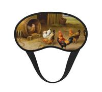 Masque de sommeil occultant imprimé poulet et coq - Masque contour des yeux, parfait pour les voyages, la méditation et une utilisation de nuit