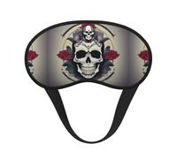 Masque de sommeil occultant imprimé tête de mort - Couverture des yeux pour dormir sur le côté - Doux et confortable - Parfait pour les voyages et la méditation