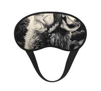 Masque de sommeil occultant loup Golden Moon - Masque doux réglable pour bloquer complètement la lumière, sommeil profond, voyage et relaxation