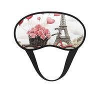 Masque de sommeil occultant Love Paris Tower Coffee - Masque pour les yeux doux et réglable pour bloquer complètement la lumière, sommeil profond, voyage et relaxation