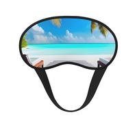 Masque de sommeil occultant Maldives, polyester doux, anti-lumière, élégant, convient pour les hommes et les femmes, pour le travail quotidien et les voyages en plein air.