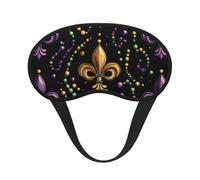 Masque de sommeil occultant Mardi Gras pour le carnaval - Masque doux réglable pour bloquer complètement la lumière, sommeil profond, voyage et relaxation