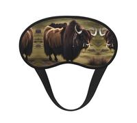 Masque de sommeil occultant Mighty Highland Yak, polyester doux, anti-lumière, élégant, convient pour les hommes et les femmes, pour le travail quotidien et les voyages en plein air.