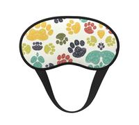 Masque de sommeil occultant mignon et coloré avec empreintes de pattes de chien - Couverture des yeux pour dormeur latéral, doux et confortable, parfait pour les voyages, la méditation
