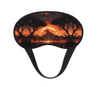 Masque de sommeil occultant motif animaux de la savane africaine avec bande élastique, s'adapte à toutes les formes de tête, idéal pour les voyages, le bureau et le travail de nuit