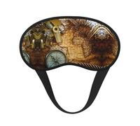 Masque de sommeil occultant motif boussole et carte du monde - Masque contour des yeux, parfait pour les voyages, la méditation et une utilisation nocturne