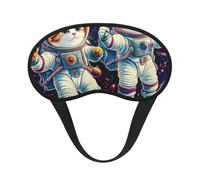 Masque de sommeil occultant motif chats dans l'espace - Masque pour les yeux doux et réglable pour bloquer complètement la lumière, sommeil profond, voyage et relaxation