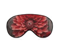Masque de sommeil occultant motif dahlia rouge à fleurs, tissu ventilé, style de port réglable, masque de sommeil zéro pression, doux pour la peau, pour homme et femme