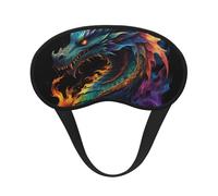 Masque de sommeil occultant motif dragon flamme arc-en-ciel - Masque pour les yeux doux et réglable pour bloquer complètement la lumière, sommeil profond, voyage et relaxation