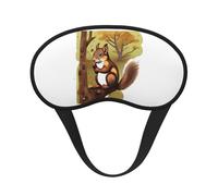 Masque de sommeil occultant motif écureuil mangeur de noix, polyester doux, anti-lumière, élégant, convient pour les hommes et les femmes, pour le travail quotidien et les voyages en plein air.