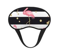 Masque de sommeil occultant motif flamant rose doré - Masque doux et réglable pour bloquer complètement la lumière, sommeil profond, voyage et relaxation