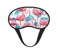 Masque de sommeil occultant motif flamant rose et feuille verte - Couverture des yeux pour dormeur latéral, doux et confortable, parfait pour les voyages, la méditation