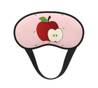 Masque de sommeil occultant motif fruits rouges de dessin animé, polyester doux, anti-lumière, élégant, adapté pour les hommes et les femmes, pour le travail quotidien et les voyages en plein air.