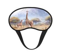 Masque de sommeil occultant motif girafe africaine, polyester doux, anti-lumière, élégant, convient pour les hommes et les femmes, pour le travail quotidien et les voyages en plein air.