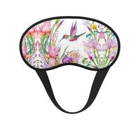 Masque de sommeil occultant motif jardin avec oiseaux et fleurs - Couverture des yeux pour dormeur latéral, doux et confortable, parfait pour les voyages, la méditation