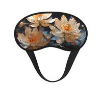 Masque de sommeil occultant motif lotus blanc bohème, polyester doux, anti-lumière, élégant, convient pour les hommes et les femmes, pour le travail quotidien et les voyages en plein air.