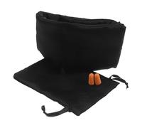 Masque de Sommeil Occultant Noir, 1 Set en Soie Imitée, Bande Réglable | Cache-oreilles, Bouchons D’oreille Inclus, Pochette de Rangement, Usage Sieste et Voyage