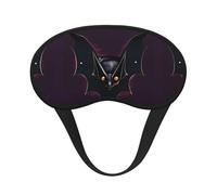Masque de sommeil occultant noir avec imprimé chauve-souris - Bloque la lumière, confortable, idéal pour les voyages, le camping, la méditation et le yoga