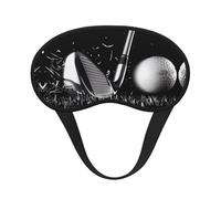 Masque de sommeil occultant noir et blanc avec imprimé de golf - Masque contour des yeux, parfait pour les voyages, la méditation et une utilisation de nuit