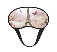 Masque de sommeil occultant Paris Tour Eiffel Fleur - Masque pour les yeux doux réglable pour bloquer complètement la lumière, sommeil profond, voyage et relaxation