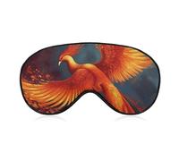 Masque de sommeil occultant Phoenix orange et rouge, tissu ventilé, style de port réglable, masque de sommeil zéro pression, doux pour la peau, pour homme et femme