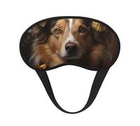 Masque de sommeil occultant pour chien et fille avec fleurs, polyester doux, anti-lumière, élégant, convient pour les hommes et les femmes, pour le travail quotidien et les voyages en plein air.