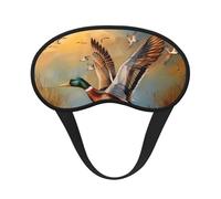 Masque de sommeil occultant pour homme et femme, motif peinture à l'huile, motif canard, zéro pression oculaire, pour les voyages et le sommeil tout autour