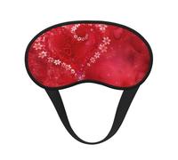 Masque de sommeil occultant pour la Saint-Valentin avec cœur rouge et fleurs - Masque contour des yeux - Parfait pour les voyages, la méditation et une utilisation de nuit