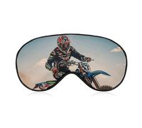 Masque de sommeil occultant pour les yeux sur le thème de la course de motocross, tissu ventilé, style de port réglable, masque de sommeil sans pression, doux pour la peau, pour homme et femme