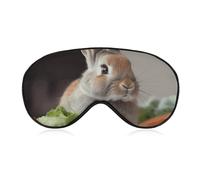 Masque de sommeil occultant Rabbit is Eating Vegetables, tissu ventilé, style de port réglable, masque de sommeil sans pression, doux pour la peau, pour homme et femme