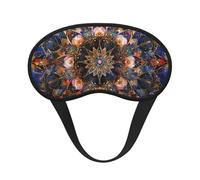 Masque de sommeil occultant rectangulaire à motif mandala pour homme et femme, masque pour les yeux zéro pression oculaire pour les voyages et le sommeil tout autour