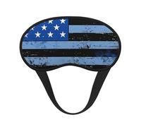 Masque de sommeil occultant rétro bleu à lignes fines avec imprimé drapeau américain pour homme et femme, masque pour les yeux zéro pression oculaire pour les voyages et tout le sommeil