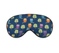 Masque de sommeil occultant souple et doux, motif hibou mignon, avec sangle ajustable.