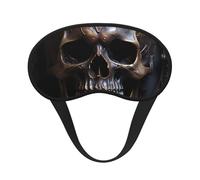 Masque de sommeil occultant tête de mort de couleur cuivre, polyester doux, anti-lumière, élégant, convient pour les hommes et les femmes, pour le travail quotidien et les voyages en plein air.