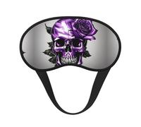 Masque de sommeil occultant unisexe avec imprimé rose violet et tête de mort pour voyage, méditation, sommeil