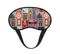 Masque de sommeil occultant unisexe avec imprimé symboles de l'Angleterre - Masque confortable pour les voyages, la méditation, le sommeil et les voyages