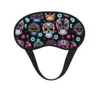 Masque de sommeil occultant unisexe avec imprimé tête de mort en sucre - Masque confortable pour les voyages, la méditation, le sommeil et les voyages