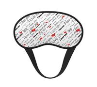 Masque de sommeil occultant unisexe avec inscription « I Love You » avec mots avec cœurs - Masque de sommeil confortable pour les voyages, la méditation, le sommeil et les voyages