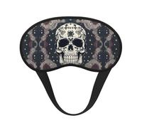 Masque de sommeil occultant unisexe avec motif tête de mort et fleurs pour voyage, méditation, sommeil