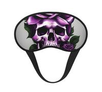 Masque de sommeil occultant unisexe avec motif tête de mort et rose violet pour voyage, méditation, sommeil
