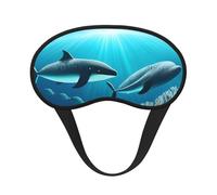 Masque de sommeil occultant Whales Under The Sea en polyester doux, anti-lumière, élégant, convient pour les hommes et les femmes, pour le travail quotidien et les voyages en plein air.
