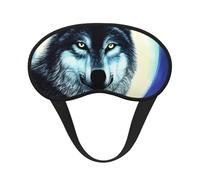 Masque de sommeil occultant Wolf Under Moon, polyester doux, anti-lumière, élégant, convient pour les hommes et les femmes, pour le travail quotidien et les voyages en plein air.
