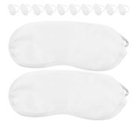 Masque de Sommeil Opaque 12 Pièces en Polyester Blanc Yeux | Couvre-yeux Léger, Usage Voyage en Avion et Train, Respirant, Aide au Repos, pour Bureau et Écran