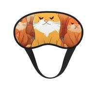 Masque de sommeil orange avec chats pour dormir sur le côté, masque de nuit bloquant la lumière, masque pour les yeux pour femmes et hommes, couverture des yeux douce et confortable pour les voyages